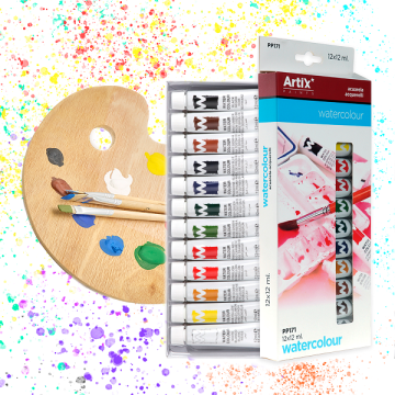 PP171 Набор акварельных красок, 12 цветов, тюбики 12 мл