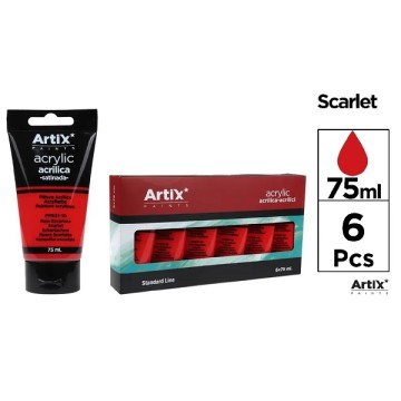 PP631-10 Scarlet Art Paint Профессиональная акриловая атласная художественная краска 75 мл
