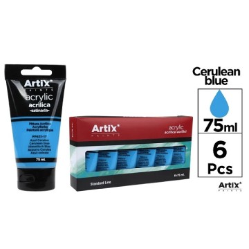 PP631-17 Высокоплотный профессиональный акриловый сатиновый пигмент Церулеан-синий цвет