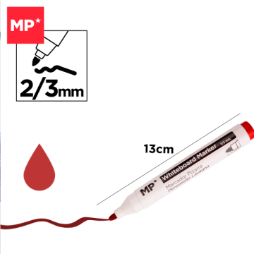 PE487R-S Красный маркер Быстросохнущий маркер Нетоксичный маркер для белой доски
