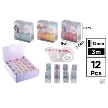 BD015 Big Dream Girl Tape Cartoon Tape Set with Dispenser