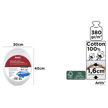 PP96 Овальный холст, профессиональный художественный холст, холст из 100% хлопка для живописи маслом и акрилом