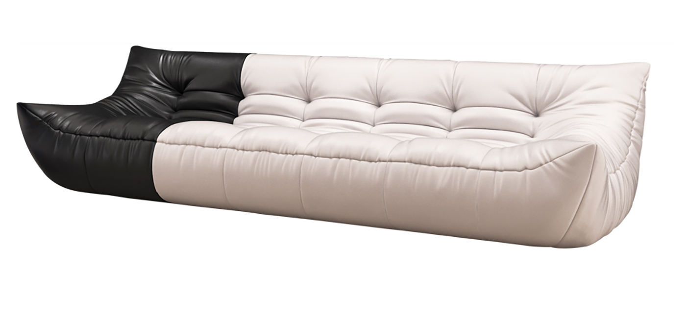 JIYUEJIA italienisches minimalistisches Wohnzimmer Sofa aus Silikonleder – Bassnoz