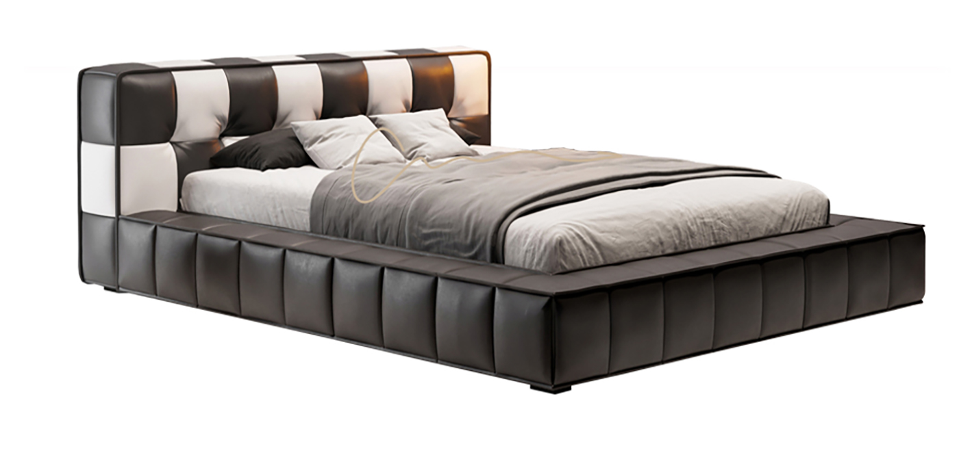 JIYUEJIA Italian minimalist bedroom Leather bed - Pandorazrx