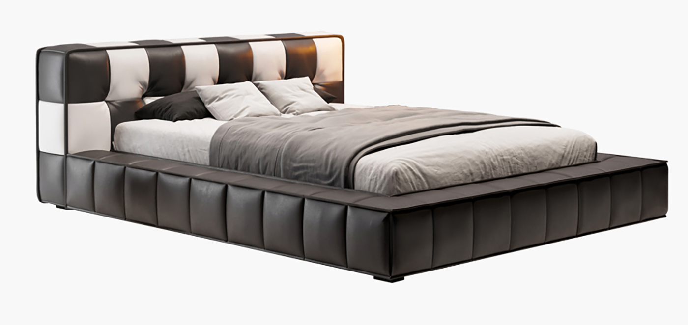 JIYUEJIA Italian minimalist bedroom Leather bed - Pandora atnx