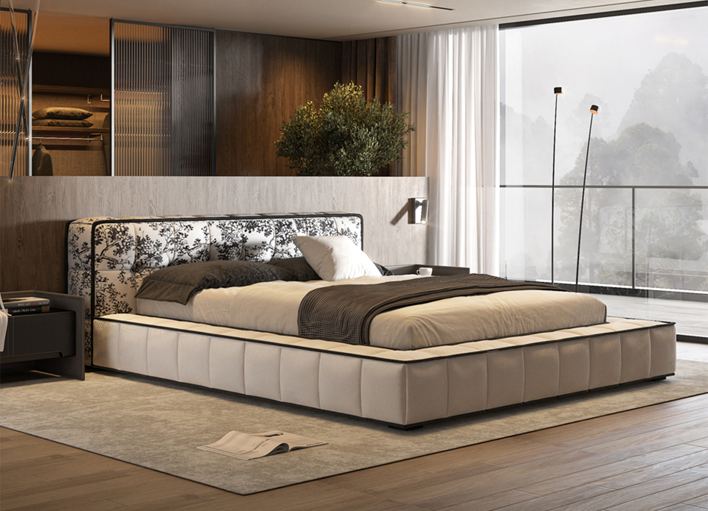 JIYUEJIA Italian minimalist bedroom Leather bed - Pandora (1)q9w