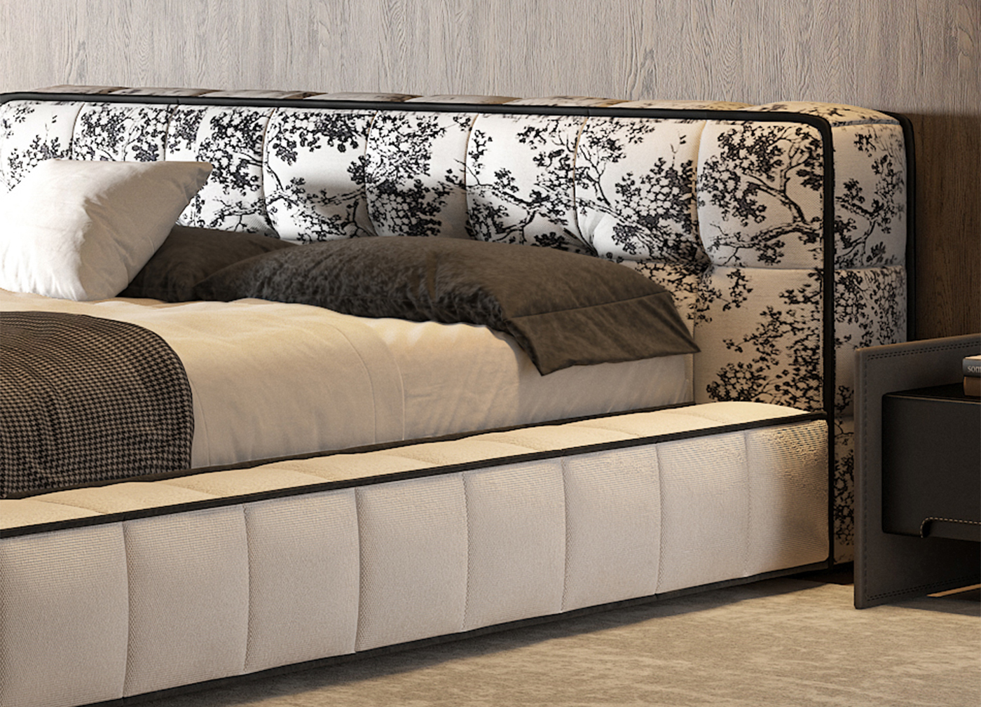 JIYUEJIA Italiaanse minimalistische slaapkamer Leren bed - Pandora (3)2cc