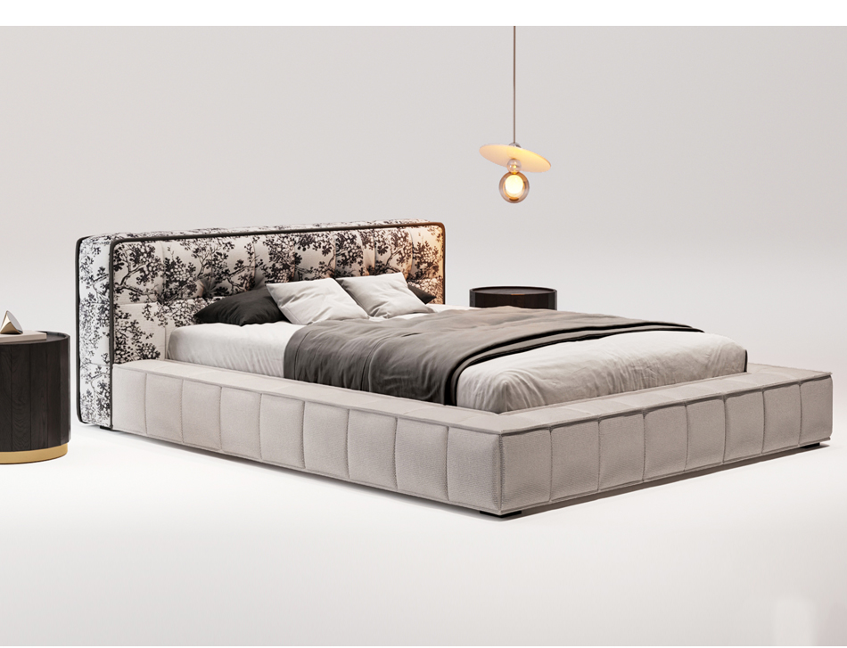 JIYUEJIA Quarto minimalista italiano Cama de couro - Pandora (6)afh