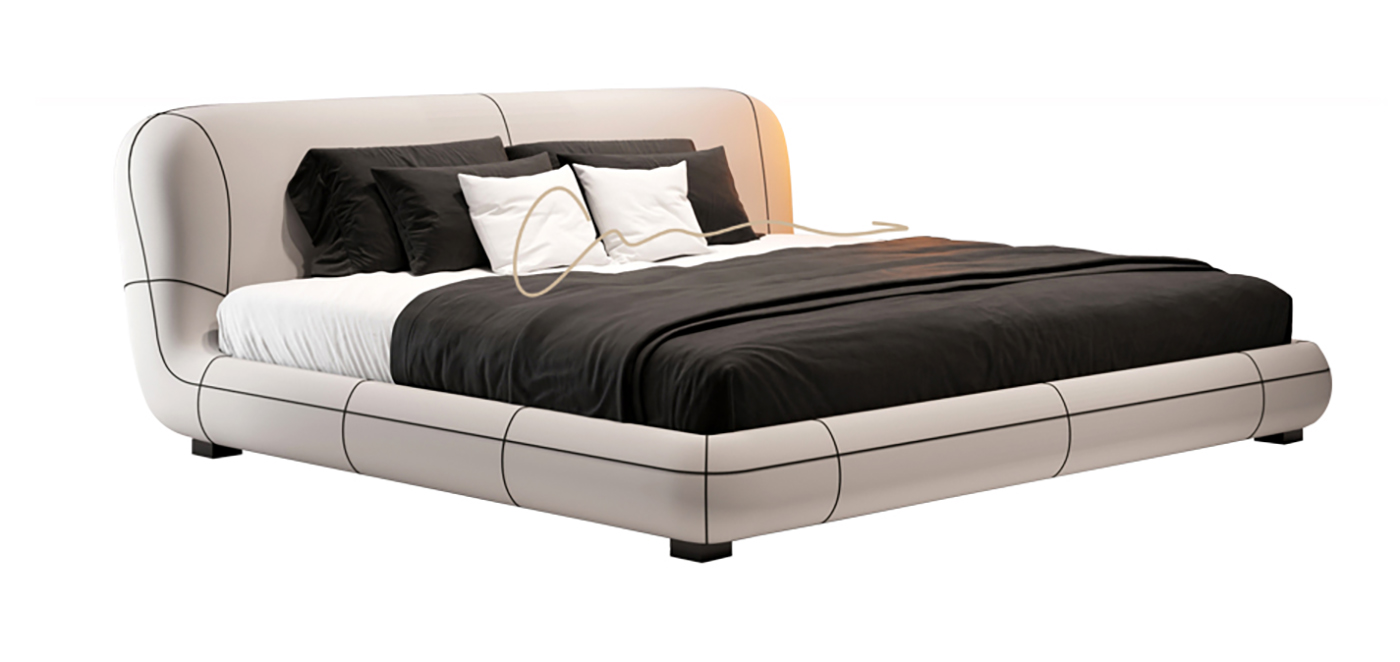 JIYUEJIA Italian minimalist bedroom Leather bed - DAILEy3w