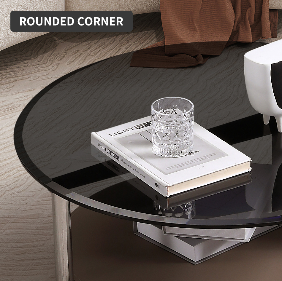 Black and brown round coffee table will bring elegance and warmth to your home environment3af