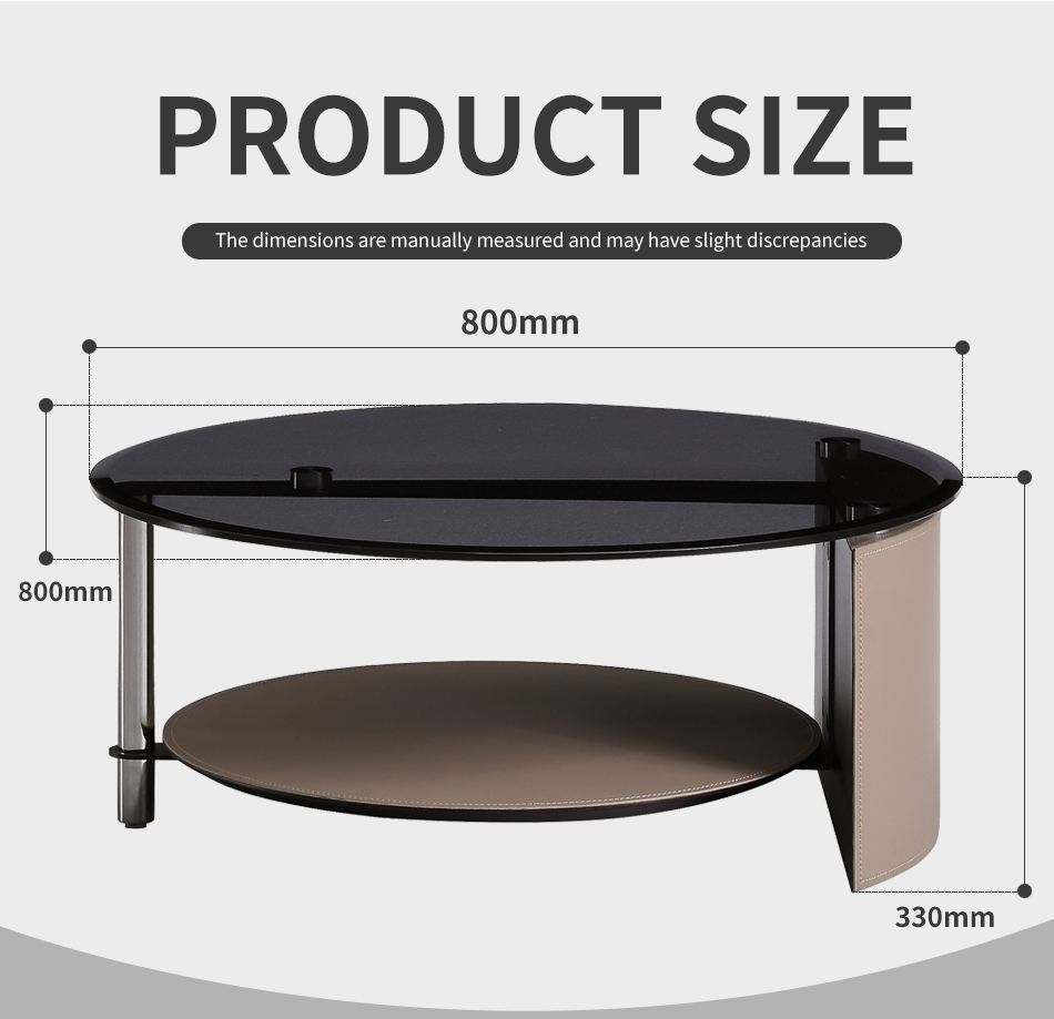 Black and brown round coffee table will bring elegance and warmth to your home environmentp5c