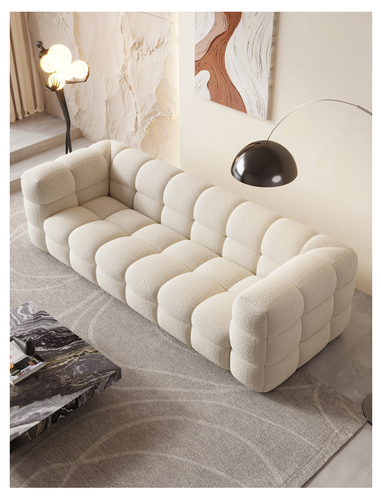 Cream Wind White Velvet Sofa Nordic Cotton Linen Home Sofa (4)6rf