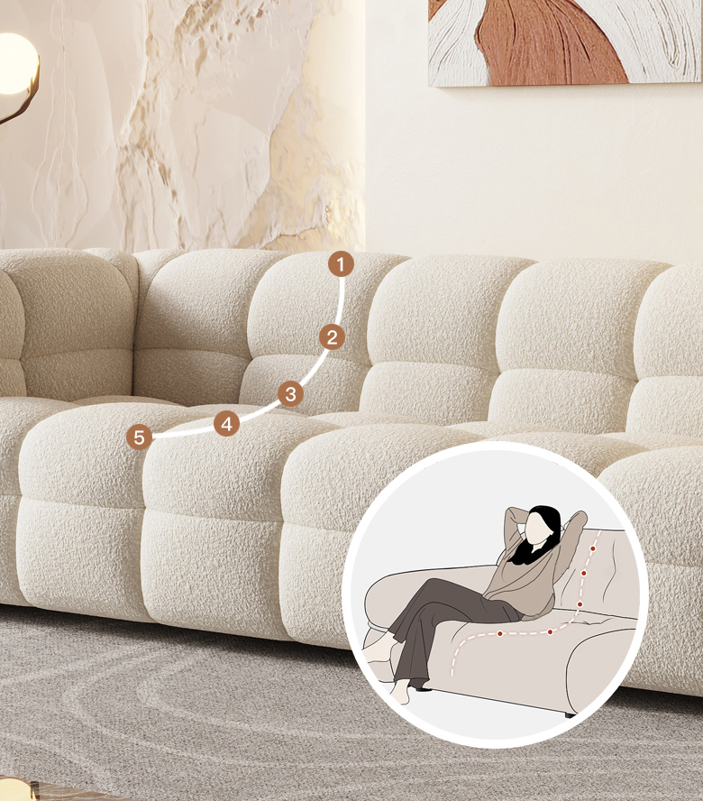 Sofa nhung trắng kem gió Sofa vải lanh Bắc Âu (9)dnw