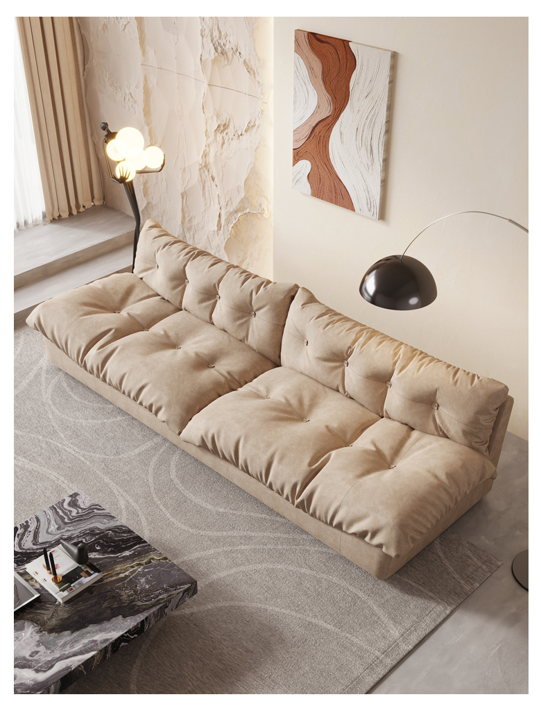 Maßgeschneiderte italienische Luxus-Wohnmöbel, Sofa aus gefrostetem Stoff, 3 Sitze (4) q72