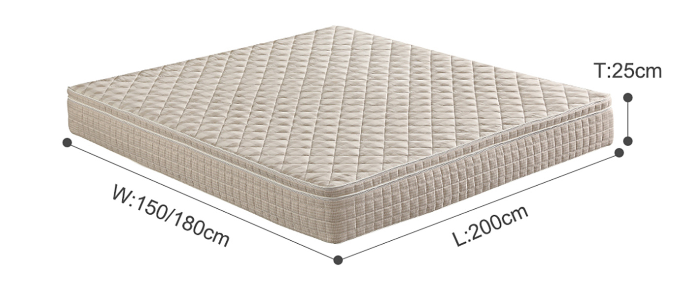 Matelas respirant de haute qualité, matelas à ressorts en coton et lin pour hôtel et maison (10) kup