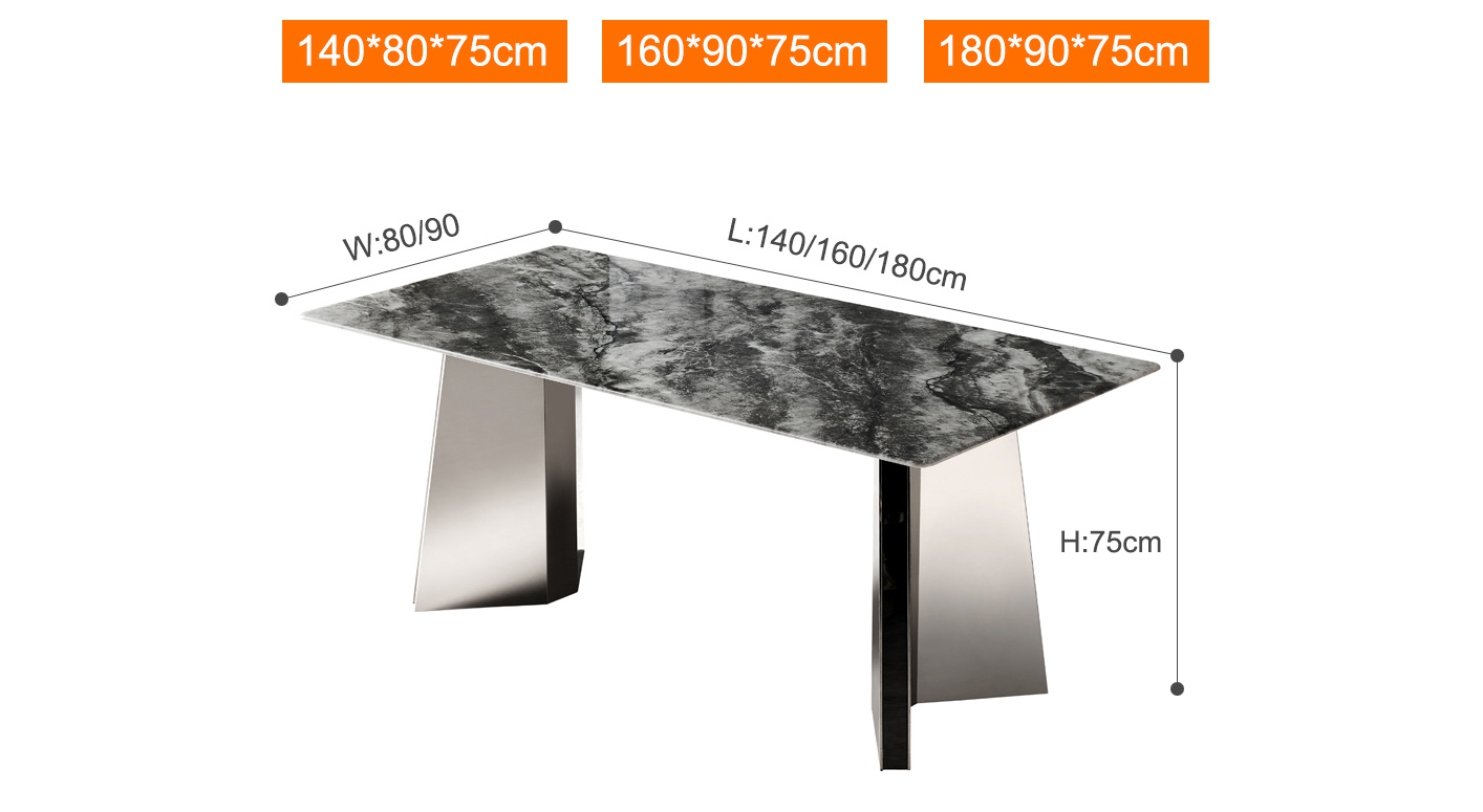 Hotel Villa Luxury Natural Sintered Stone Table Dining Table Set (7)mr7