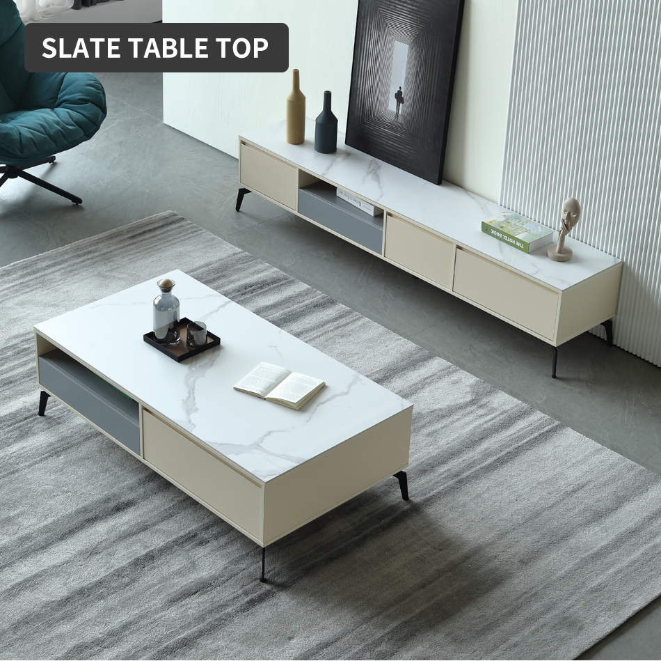 Italian minimalist coffee table and TV (2)9wh