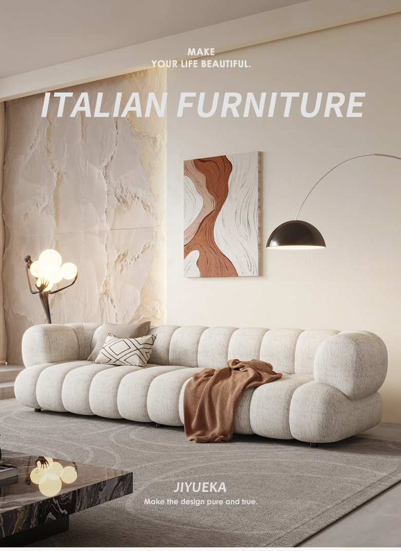 Italian Modern Style Couch Apartment Hotel Livingroom Furniture White Sofa (1)1pa