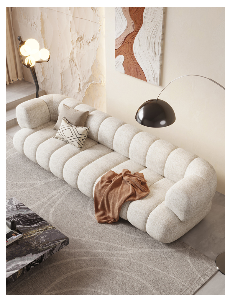 Italian Modern Style Couch Apartment Hotel Livingroom Furniture White Sofa (4)tad