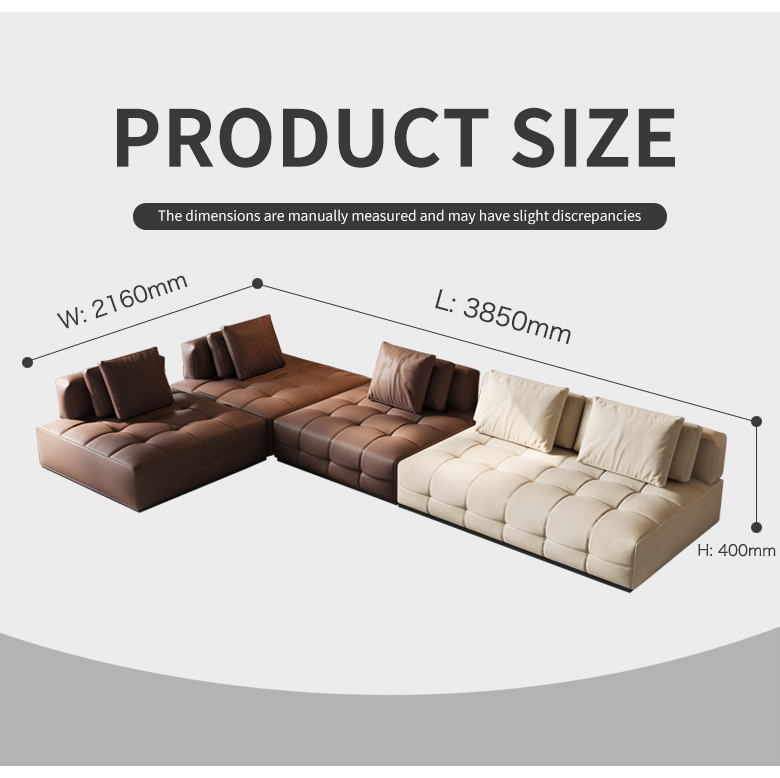 Lawrence Leather Sofa Module Italian Minimalist Large Apartment Sectional Sofa (13)wsd