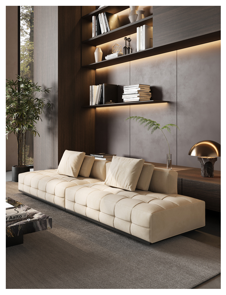 Mô-đun Sofa Da Lawrence Ghế sofa cắt căn hộ lớn kiểu Ý tối giản (4)8zf