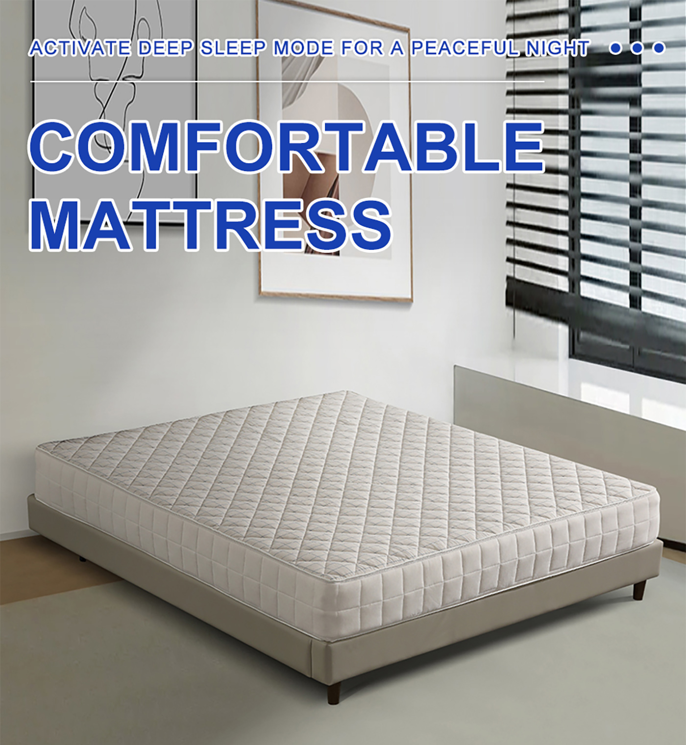 Matelas à ressorts enroulables pour lit de sommeil à domicile en éponge à mémoire de forme (1)fah