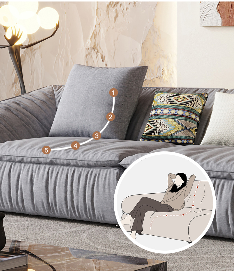 Minimalistisches Flanellsofa im nordischen Stil, Apartment-Wohnzimmer-Stoffsofa (9)Tel