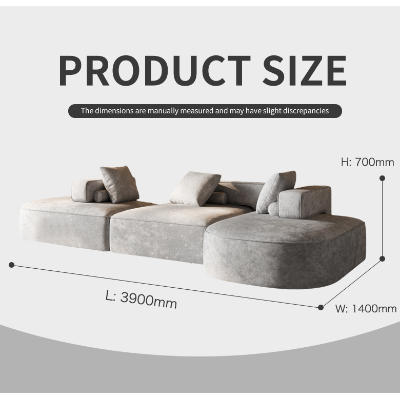 Sofa Sectional Desain Modern 3 Dudukan Sofa Flanel Dengan Bantal (13)eg0