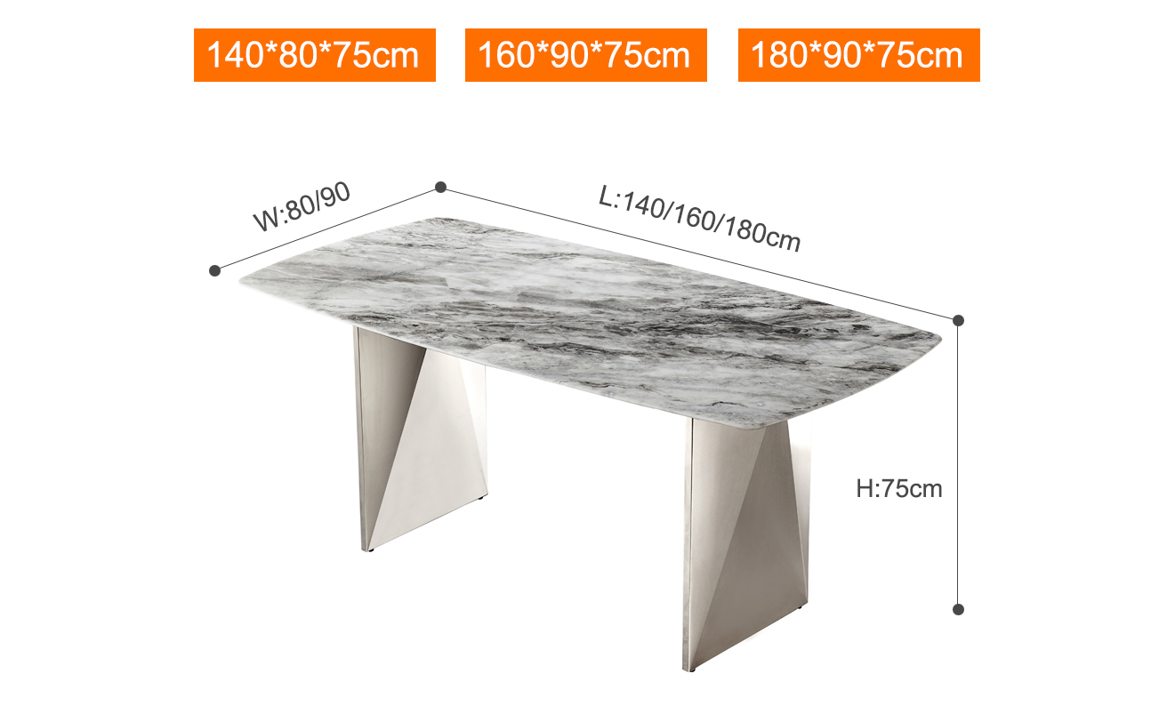 Muebles modernos Juego de mesa de comedor con tapa de piedra sinterizada 4 6 8 asientos (7) i2b