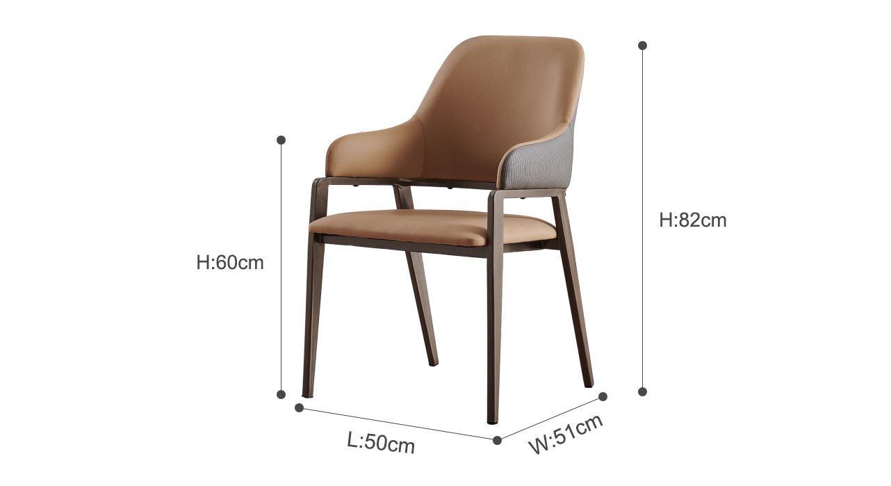 Sillas de comedor con patas de acero al carbono y cuero PU de lujo moderno (6)rph