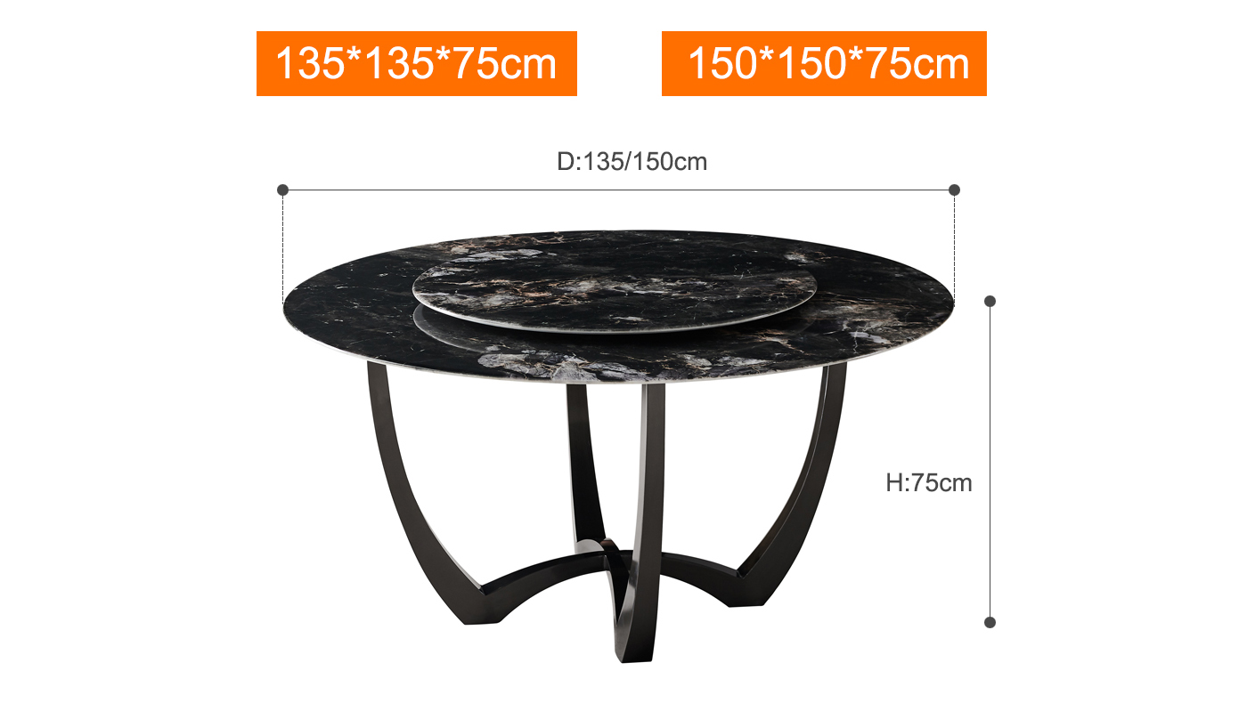 모던 스타일 럭셔리 라운드 대리석 식탁 스테인레스 스틸 베이스 (7)iy7