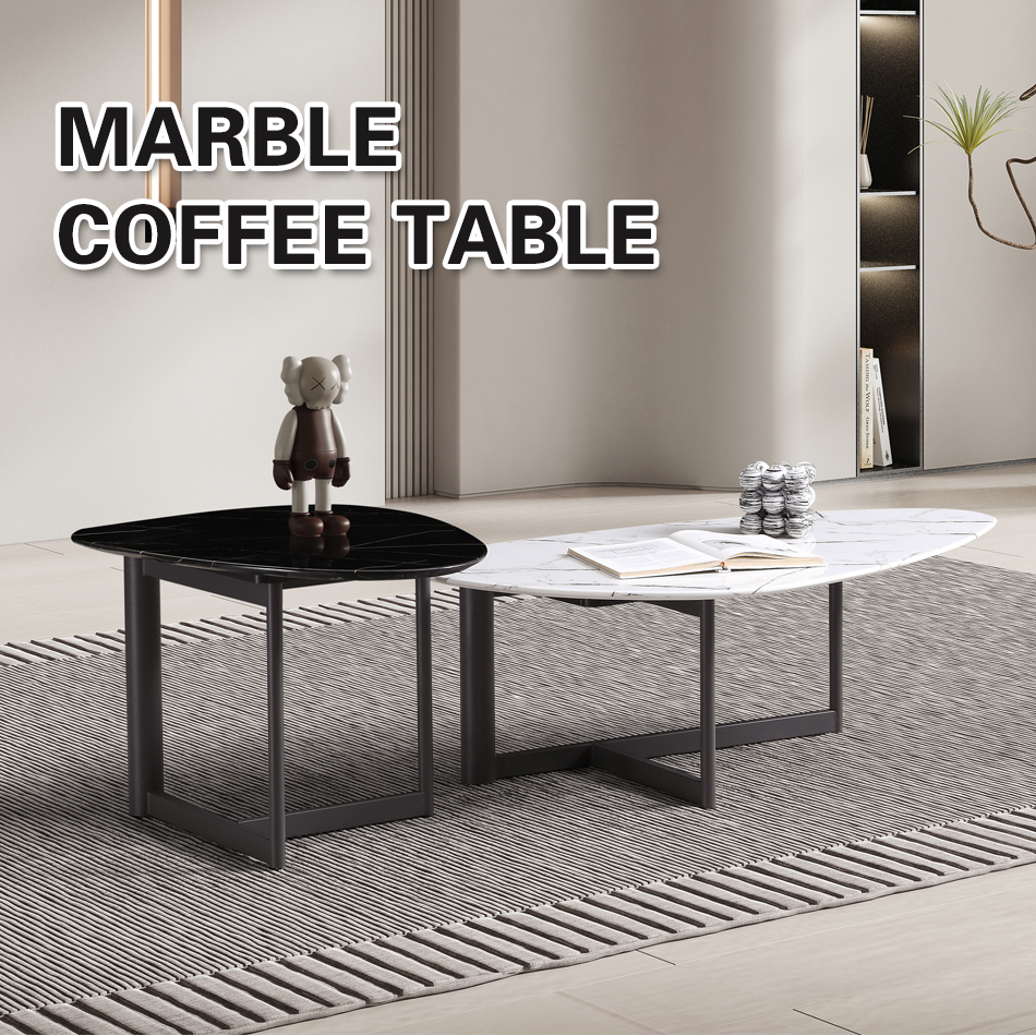 The combination of marble coffee table and side table is not only practical, but also a beautiful landscape, enhancing the sophistication and grace of your living spacez2i