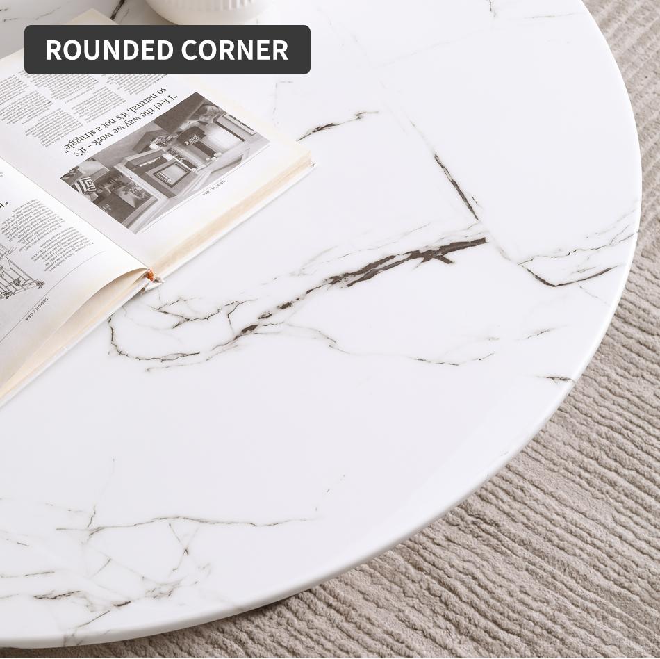 The solidity and stability of marble coffee table add eternal elegance to the homee0r