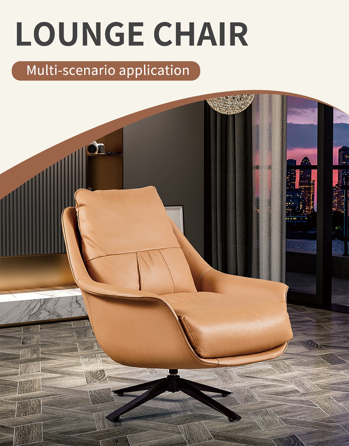 Home Living Room Seat Classic Single Pu Leather Lounge Chair (1)guo