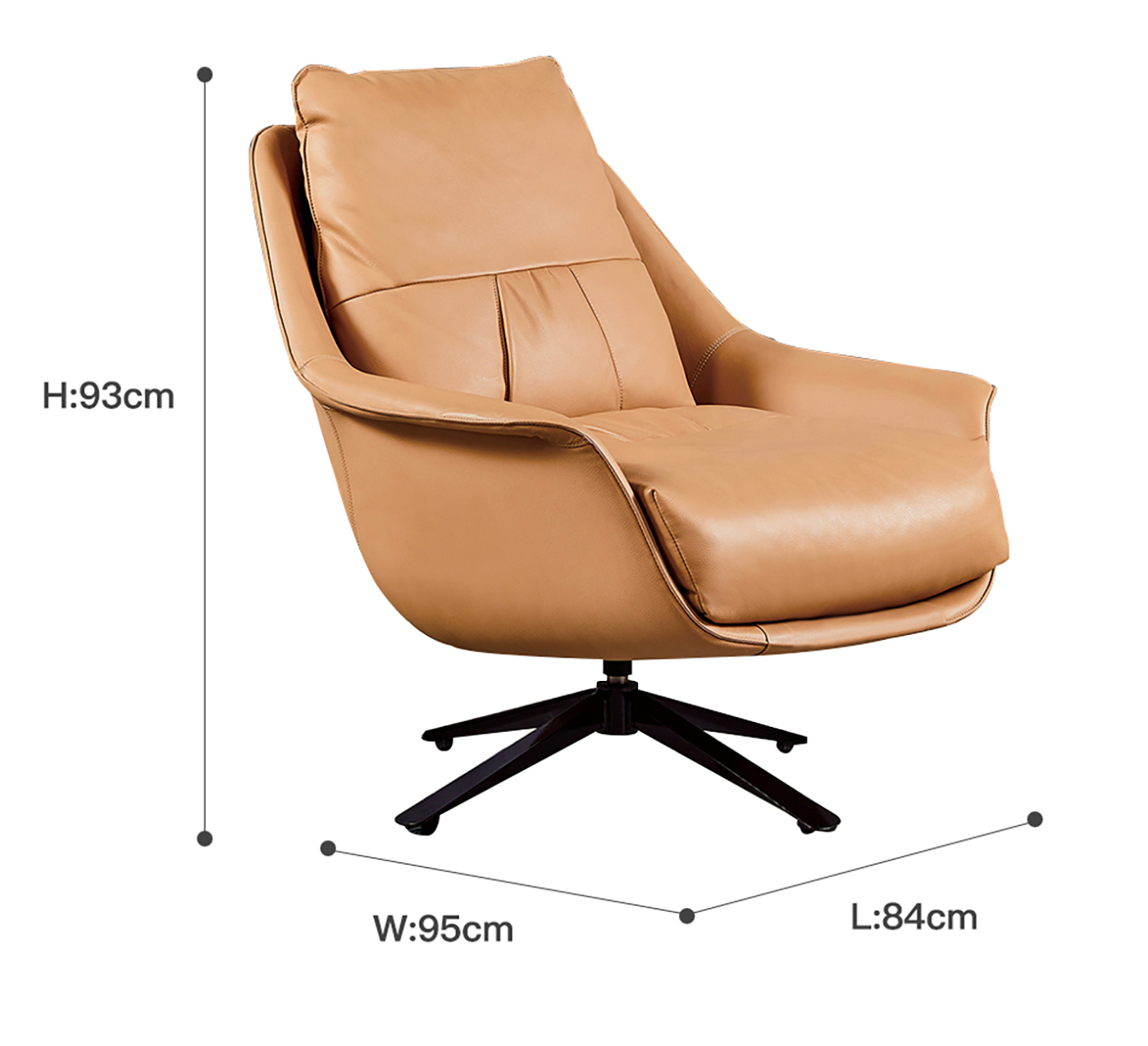 Home Living Room Seat Classic Single Pu Leather Lounge Chair (7)mcv