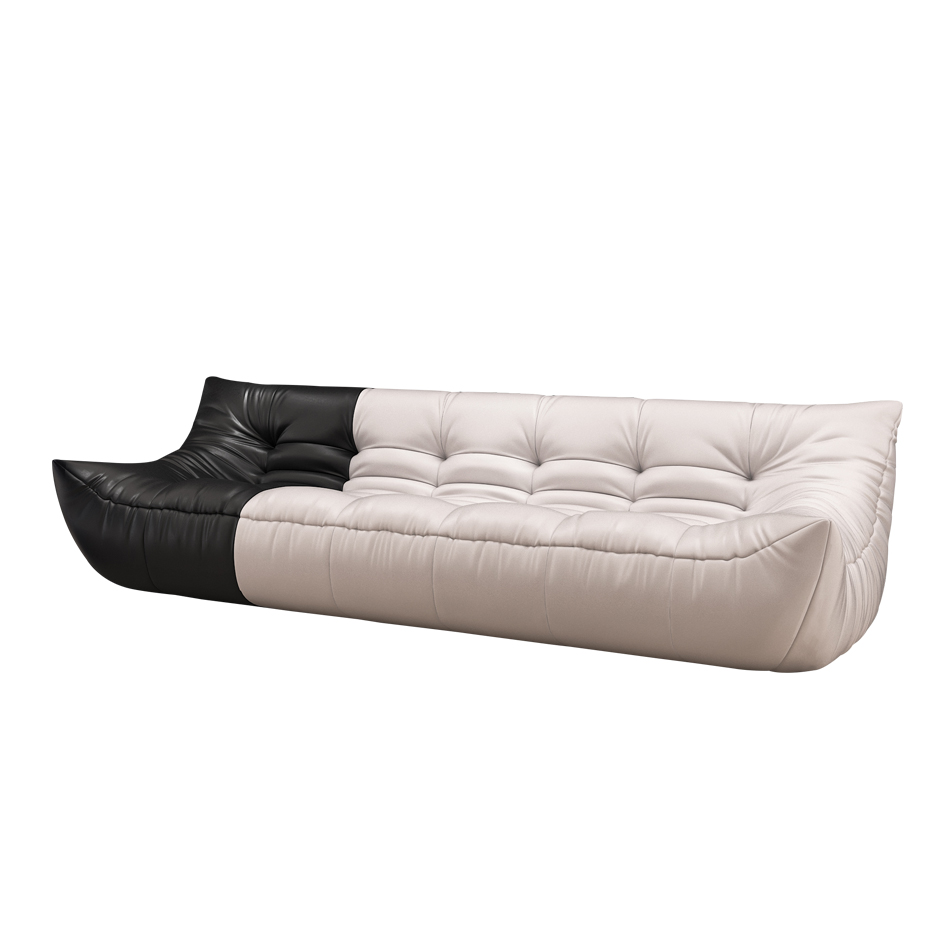 JIYUEJIA italienisches minimalistisches Wohnzimmer Sofa aus Silikonleder – Bass