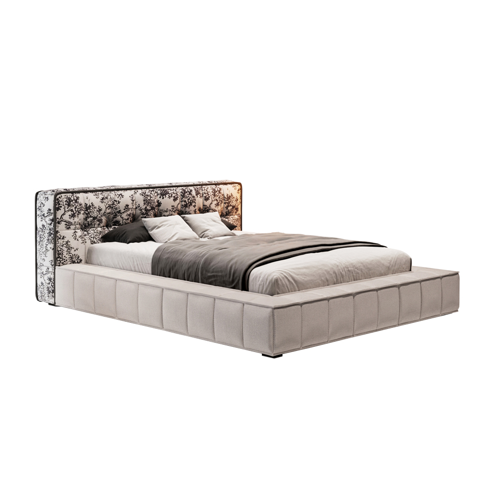 JIYUEJIA Italian minimalist bedroom Leather bed - Pandora