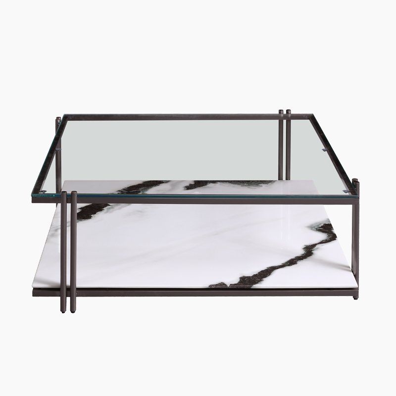 Luxury Glass Tea Table New Design Rectangle Marble Coffee Table