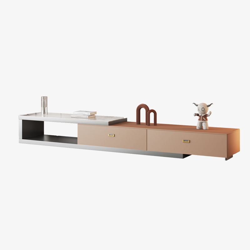 Mesa de centro de lujo minimalista italiana, mueble de TV de piso simple