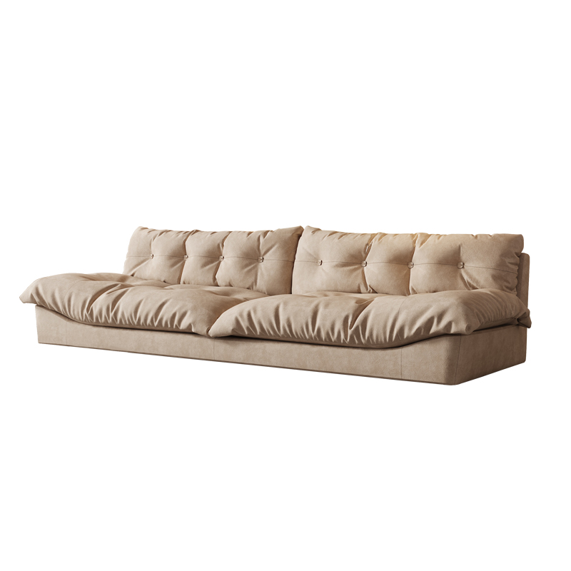 Custom Luxury Italian Home Furniture Frosted Fabric Sofa 3 Seats