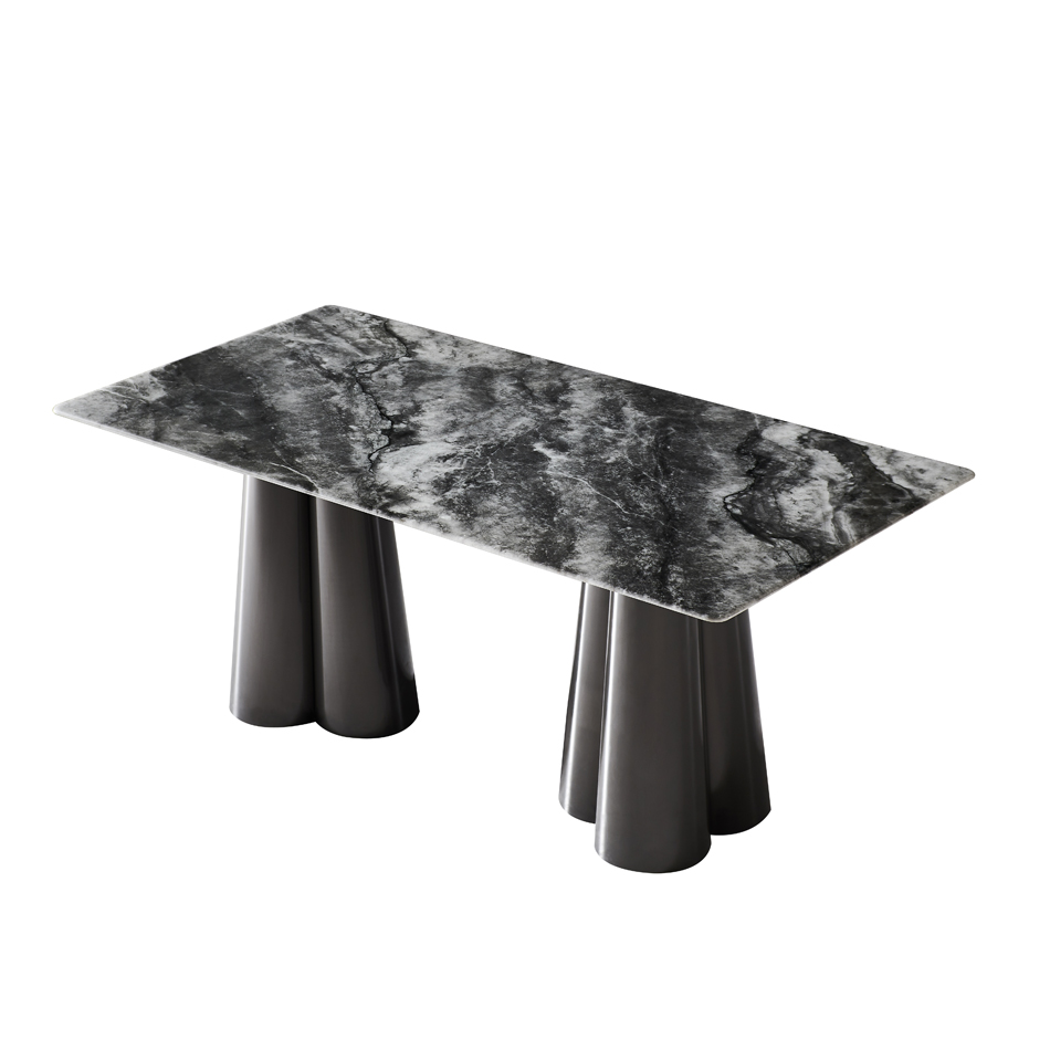 Minimalism Dining Room Furniture Villa Sintered Stone Dining Table Set