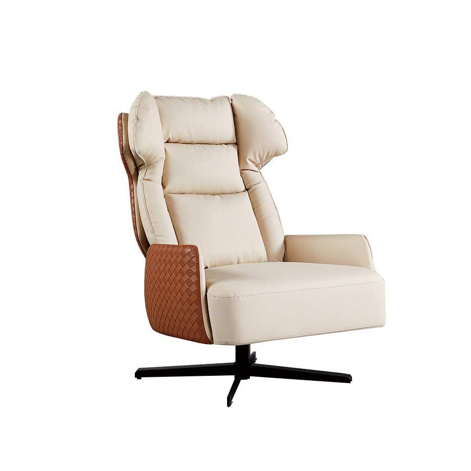 High Back Modern Leather Leisure Chair Swivel Leather Furniture Lounge