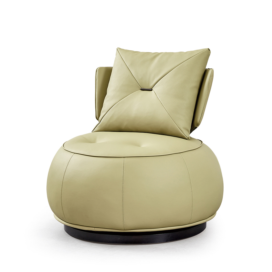 Light Luxury Single Swivel Sofa Chair Circular Hair Leisure chair