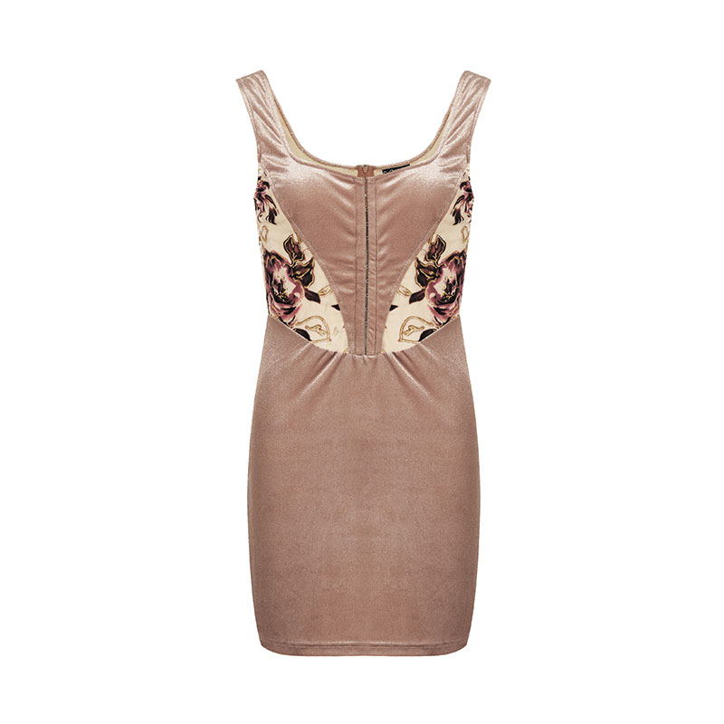 11-Velvet Fabric Women's Vest Dress