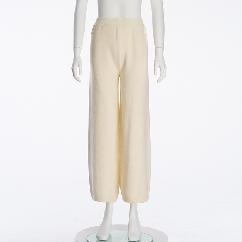 Knitted Sweater High Waist Slim Casual Straight Trousers