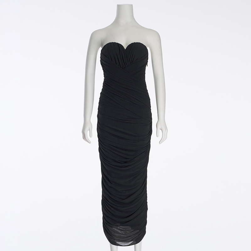Strapless Mesh Gown Evening Gown Prom Dress