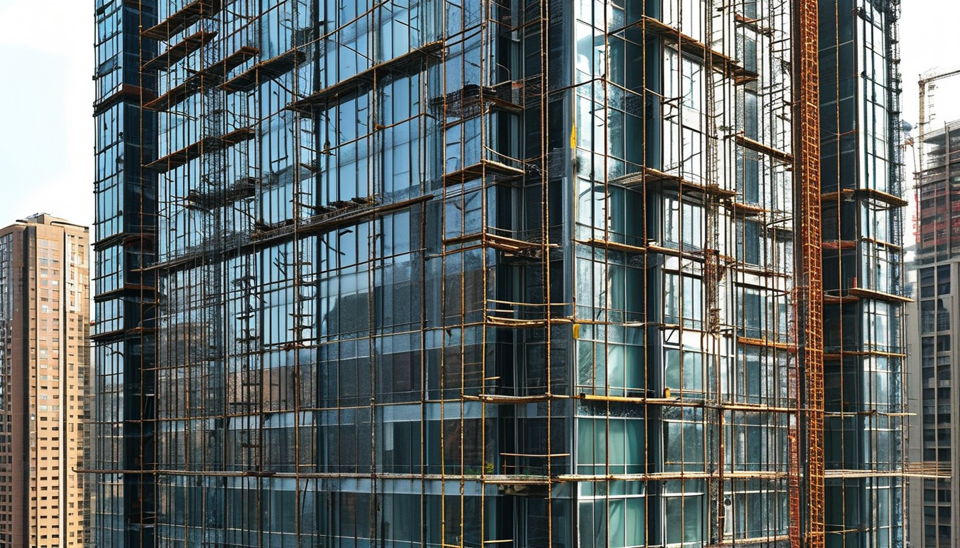 Scaffolding Prop For High-rise Building Facade Construction And Maintenance