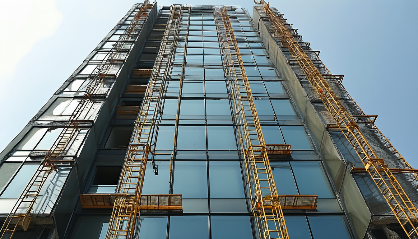 Aluminum Ladder Feet For High-rise Building Facade Construction And Maintenance