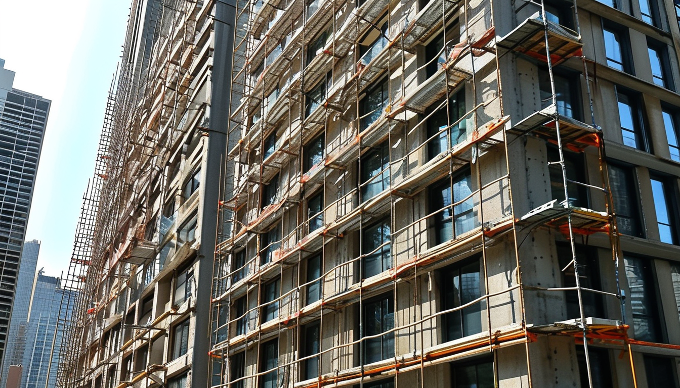 10 Ft Scaffolding For High-rise Building Facade Construction And Maintenance