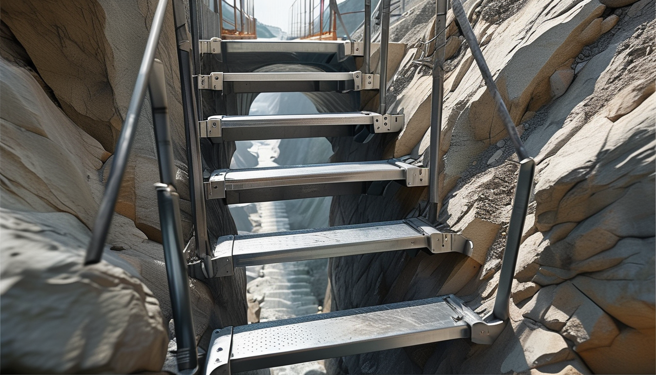8 Step Aluminum Ladder For Bridge, Tunnel And Infrastructure Engineering Projects